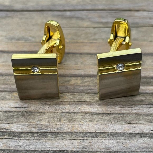 Men Jewelry Cuff Links Gold Tone Fashion Jewelry Dress Shirt Studd Cufflinks New - Picture 3 of 9